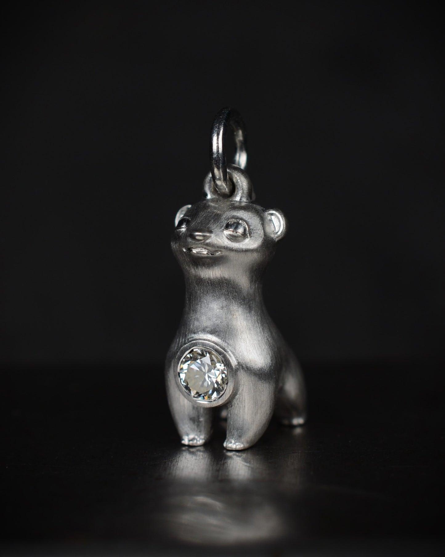 Stoat type Bright Creature with a 0.25ct natural diamond.
