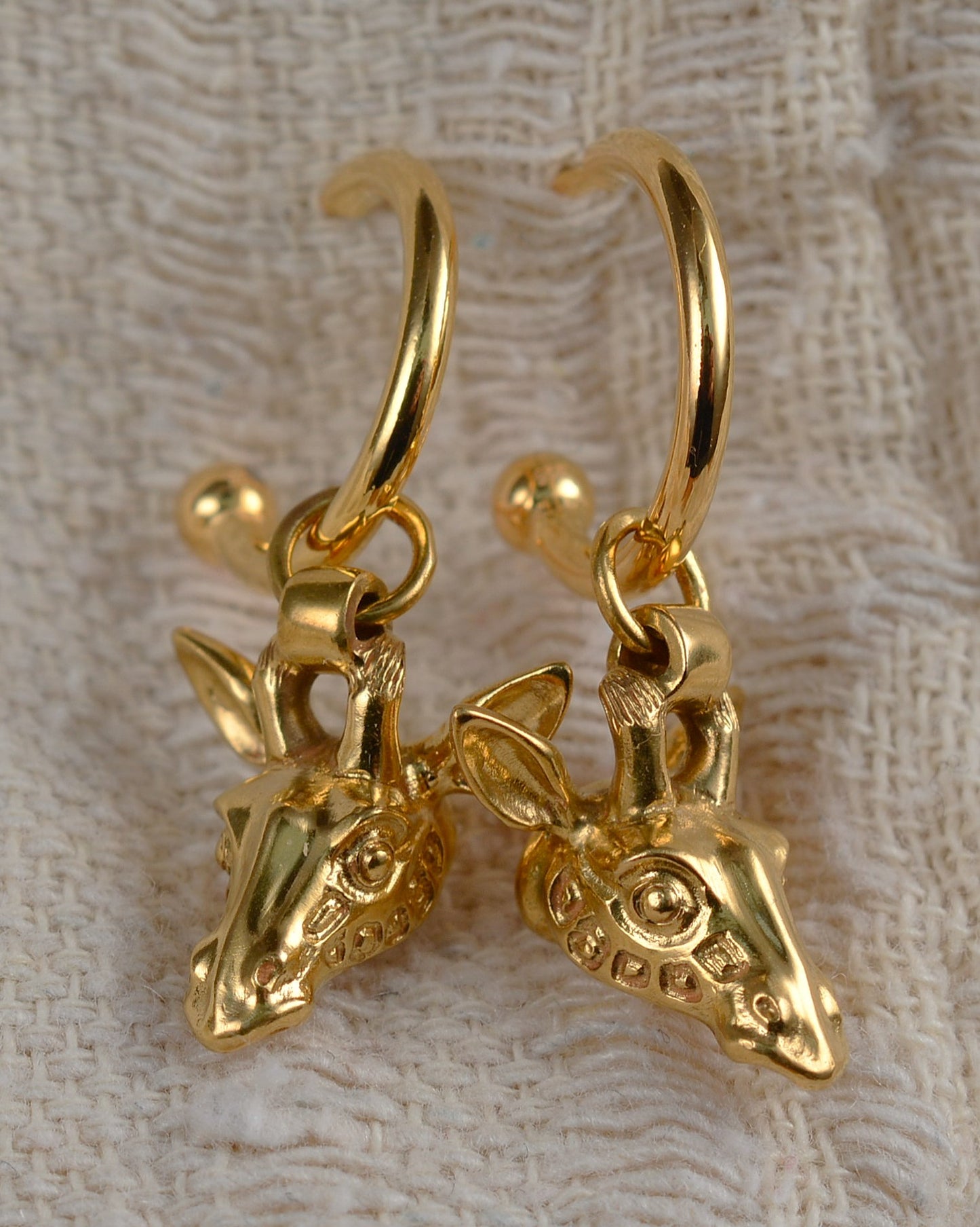 Gold plated, solid sterling silver Giraffe earrings *This piece is finished and ready to be shipped* © Adrian Ashley
