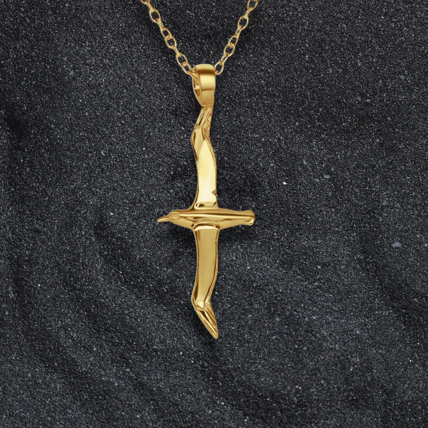 Solid gold Albatross charm pendant and chain. *Ready to be shipped*. © Adrian Ashley