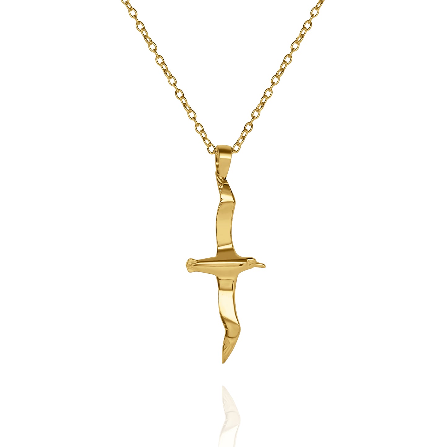 Gold vermeil Albatross charm pendant and chain. © Adrian Ashley
