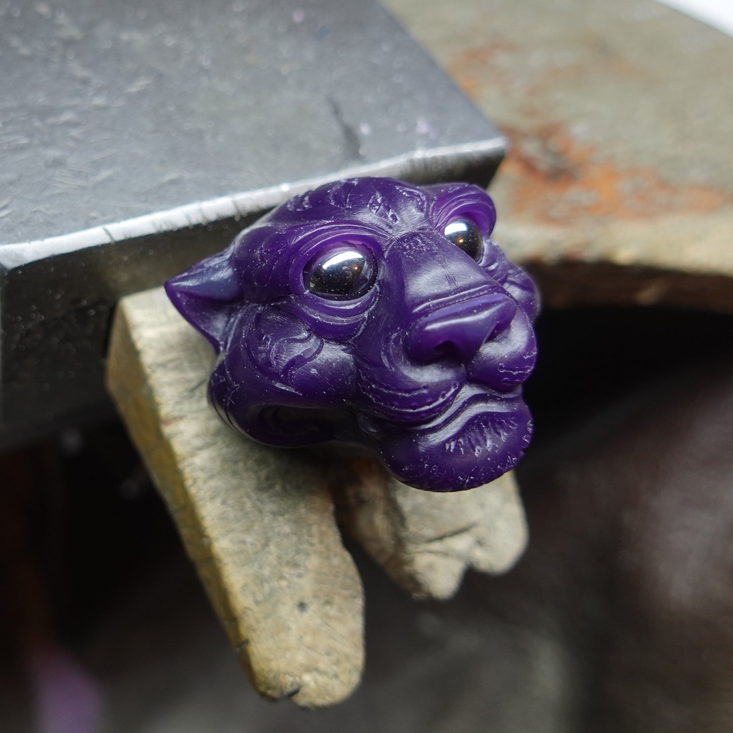 Gold Vermeil Tiger Necklace. Sterling silver tiger head pendant gemstone eyes and a silver chain. *This piece is ready to be shipped* © Adrian Ashley