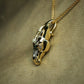 Gold horse necklace, horse head pendant. Diamond eyed equestrian jewellery on a gold chain. Made to order. © Adrian Ashley