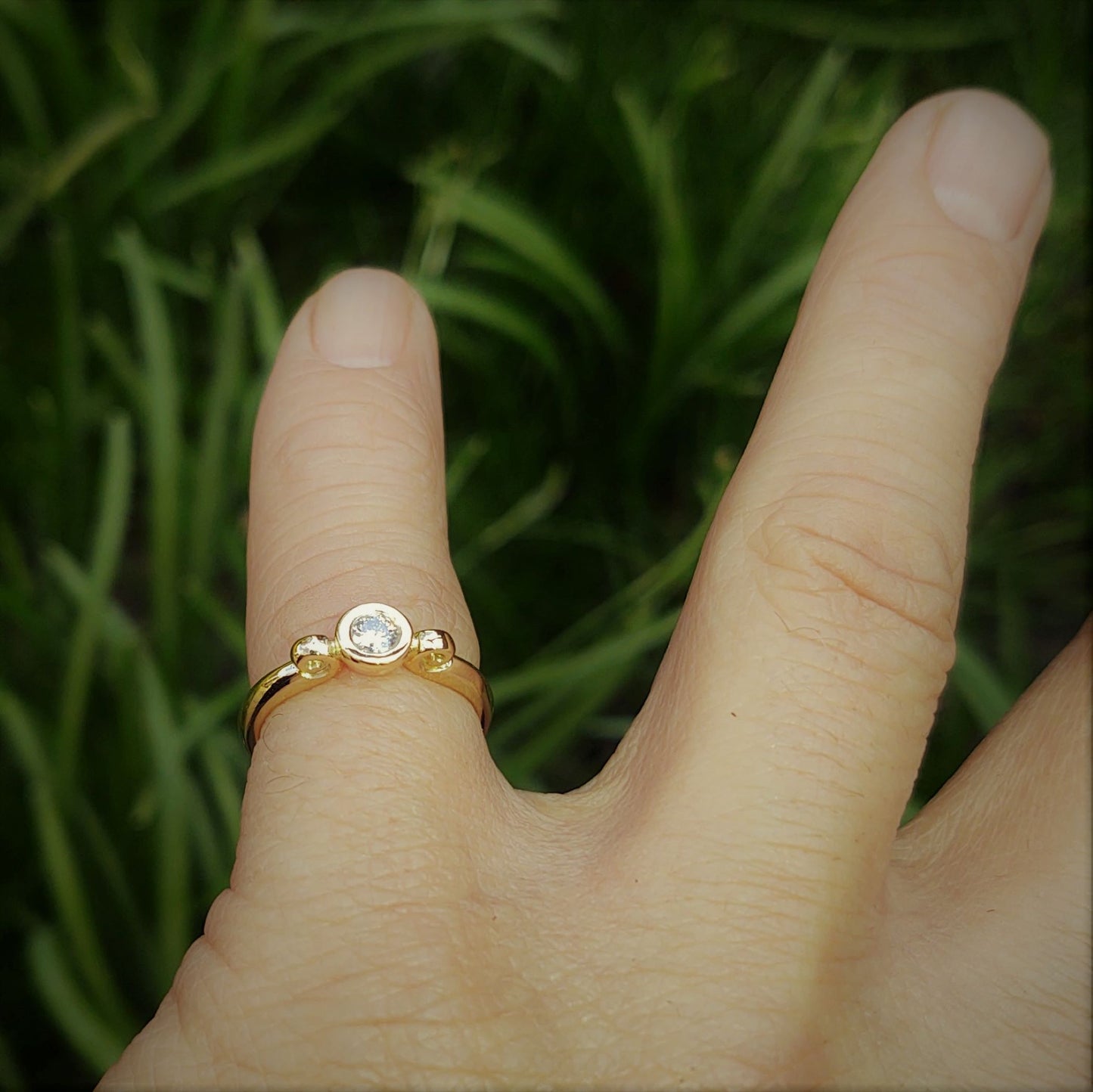 Genuine Fairtrade 18ct gold and 0.16ct Cultured Diamond, environmentally and ethically responsible handmade ring. *This piece is ready to be shipped*