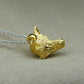 Solid 22ct gold fox pendant and platinum chain. Handmade to order. © Adrian Ashley