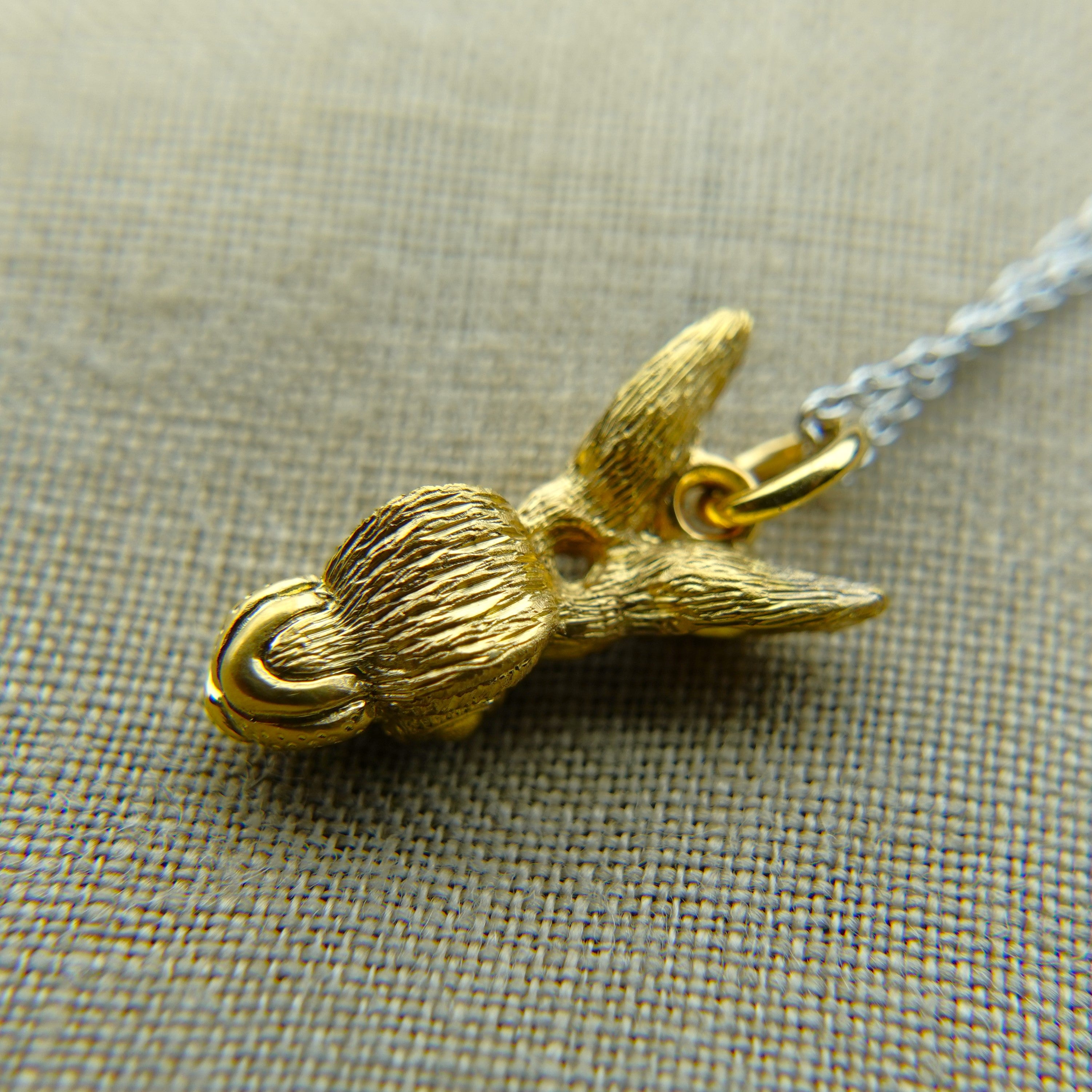 Solid 22ct gold pendant on a platinum chain. Handmade to order. © Adrian  Ashley – adrian ashley