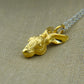 Solid 22ct gold hare pendant and platinum chain. Handmade to order. © Adrian Ashley