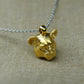 Solid 22ct gold lioness pendant and platinum chain. Handmade to order. © Adrian Ashley