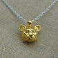 Solid 22ct gold lioness pendant and platinum chain. Handmade to order. © Adrian Ashley