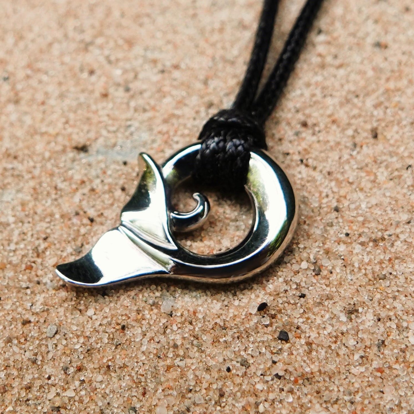 Whale tail necklace. Solid white gold whale fluke design. This piece will be handmade for you. © Adrian Ashley