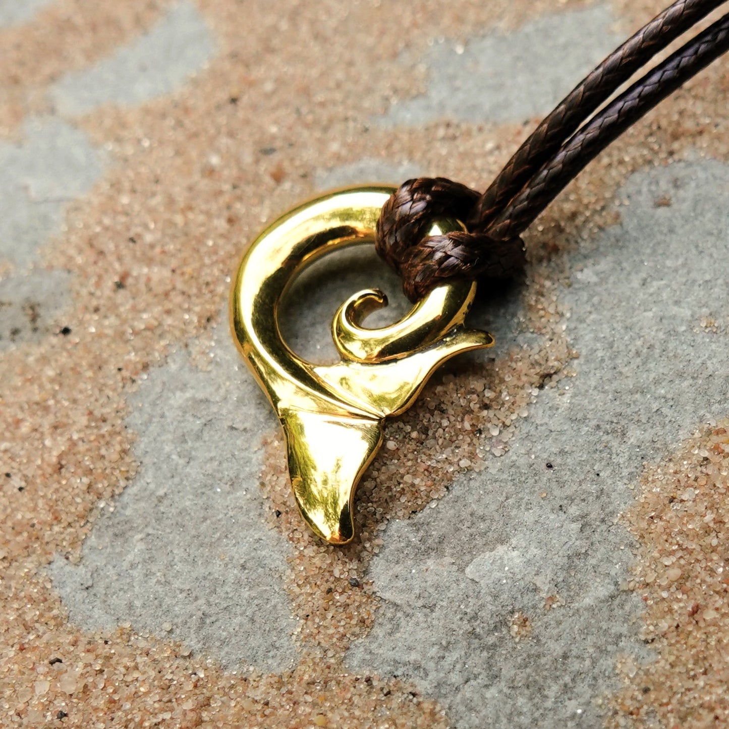 Whale tail necklace. Solid precious metal whale fluke design, available in yellow gold, white gold or platinum. This piece will be handmade for you.