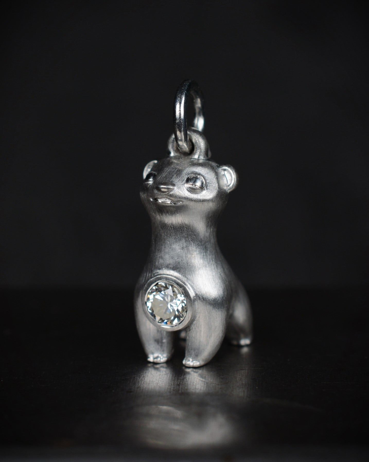 Stoat type Bright Creature with a 0.25ct natural diamond.