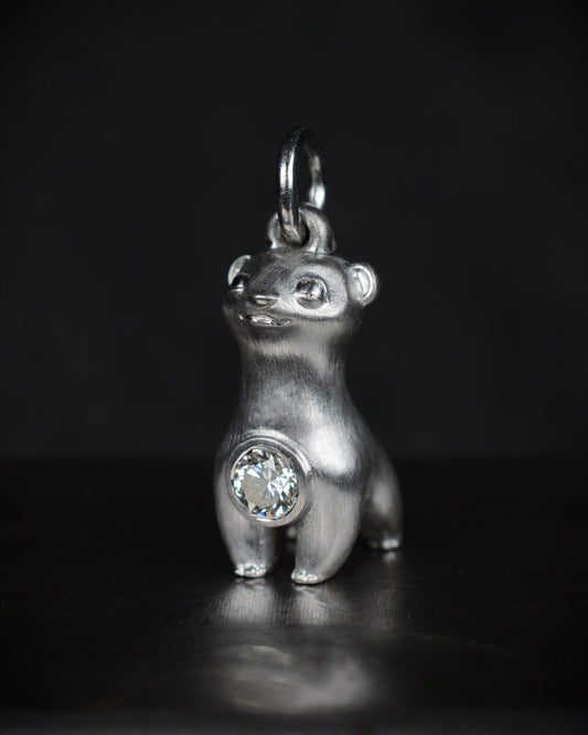 Stoat type Bright Creature with a 0.25ct natural diamond.