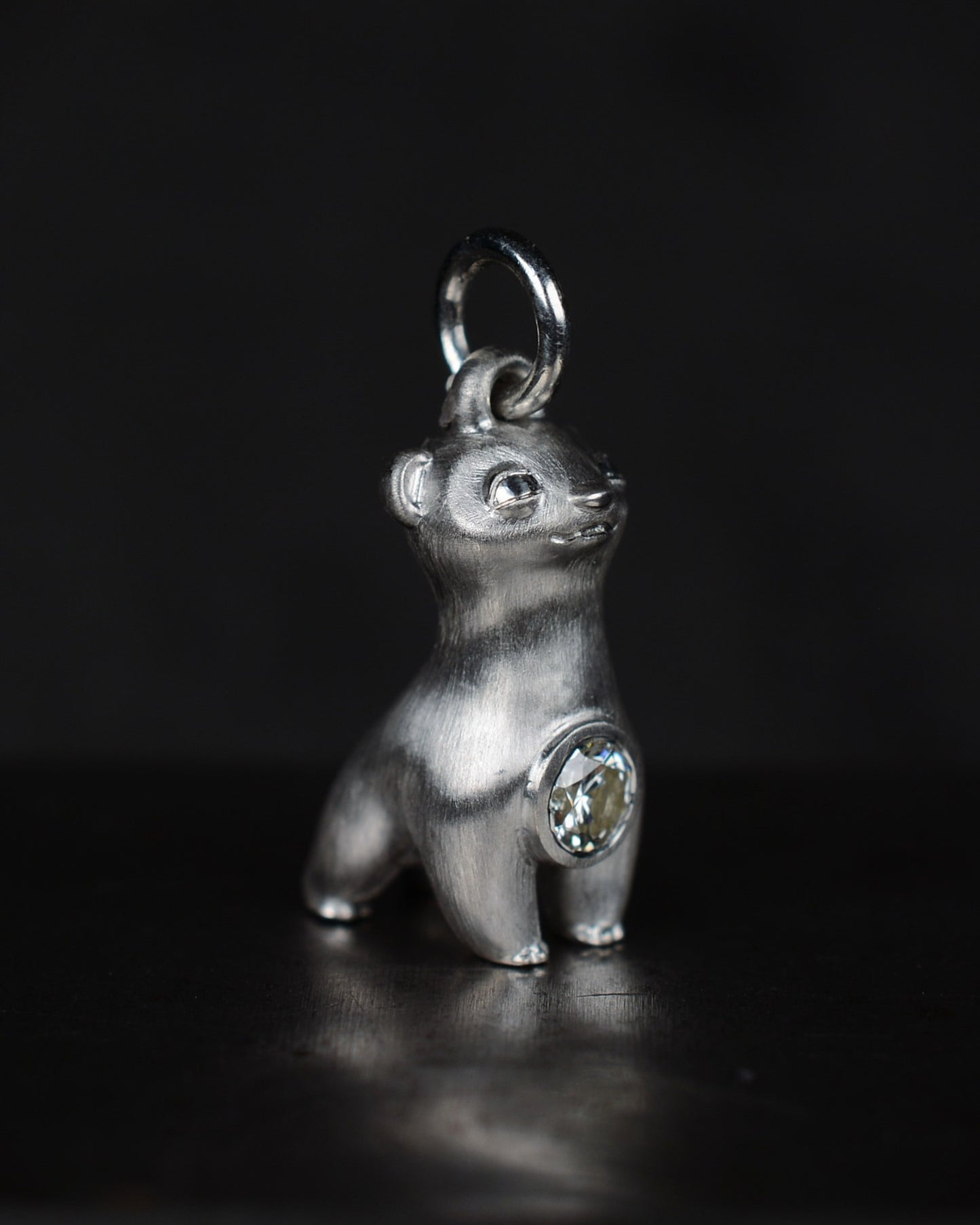 Stoat type Bright Creature with a 0.25ct natural diamond.