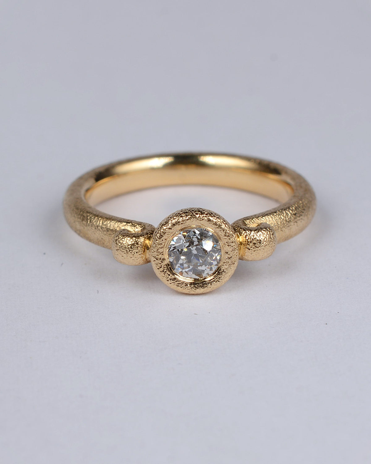 Old-cut 0.32ct vintage diamond and genuine Fairtrade 18ct gold handmade ring.