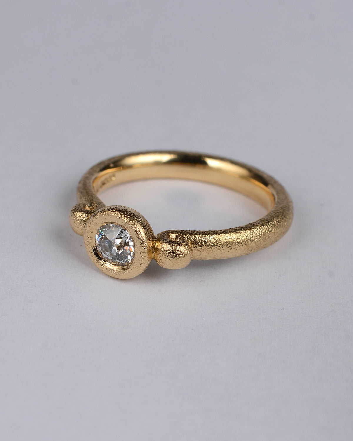 Old-cut 0.32ct vintage diamond and genuine Fairtrade 18ct gold handmade ring.