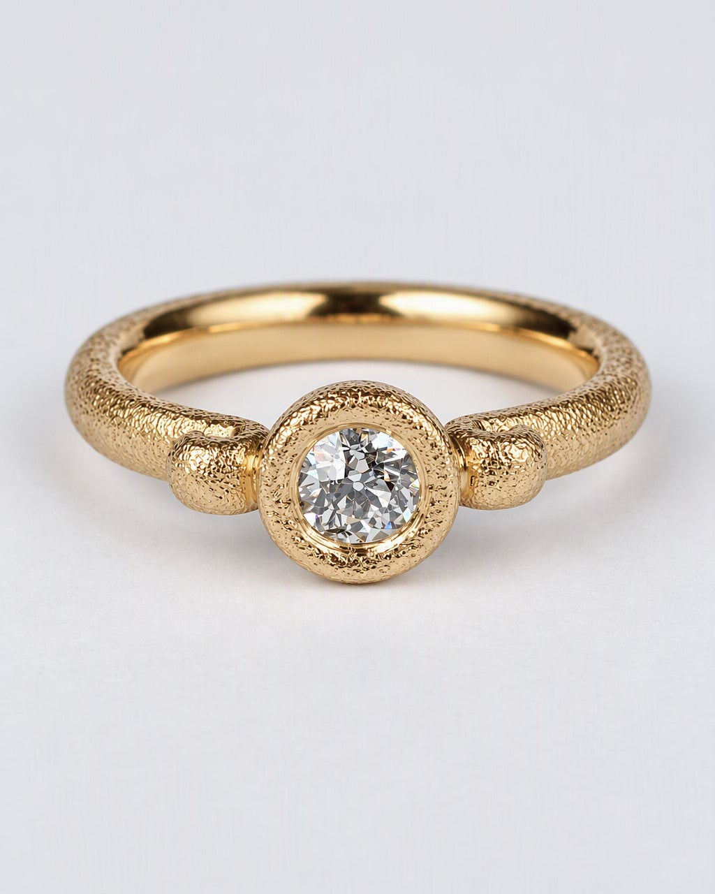 Old-cut 0.32ct vintage diamond and genuine Fairtrade 18ct gold handmade ring.
