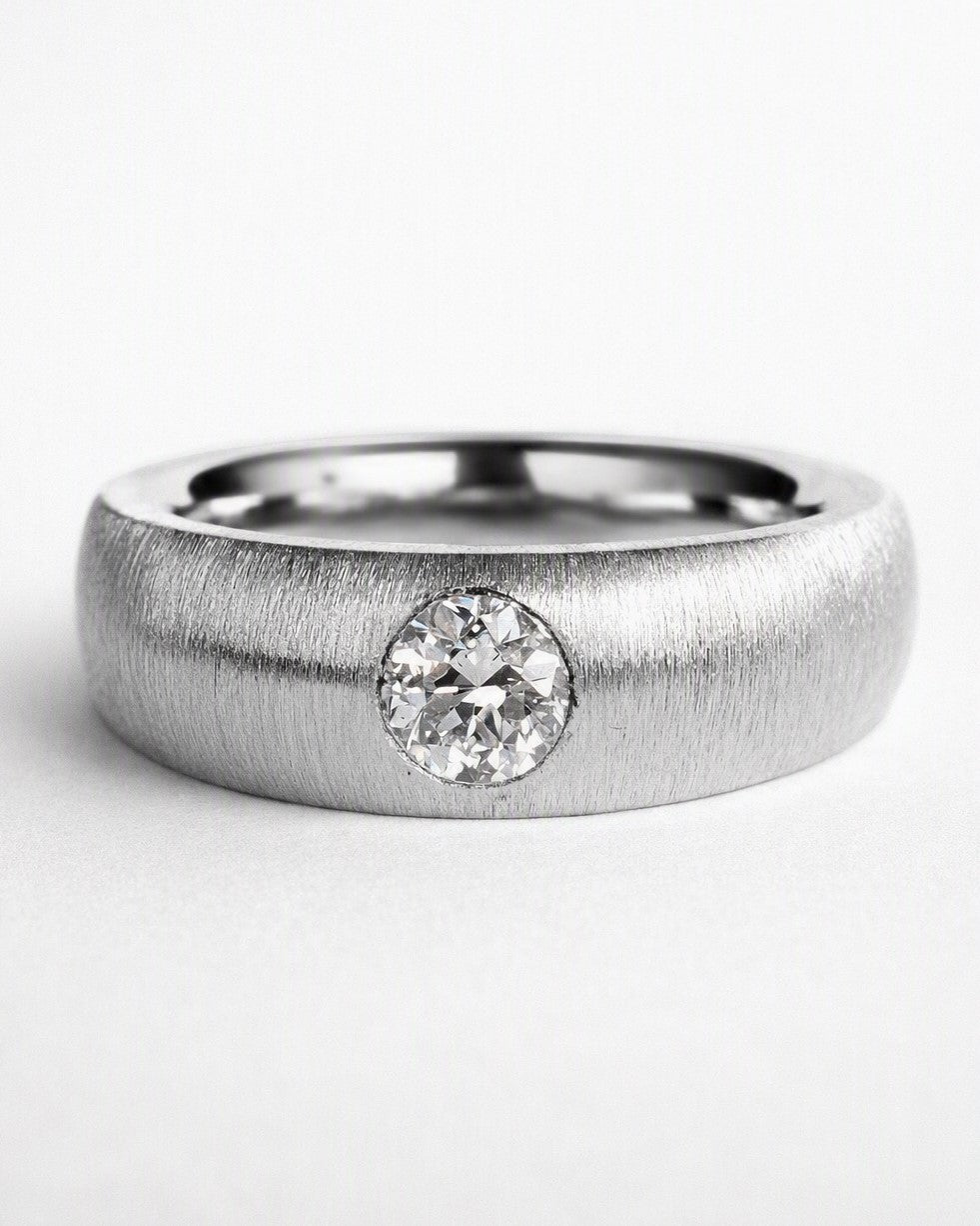 Old-cut diamond ring featuring a 0.42ct natural diamond reclaimed from vintage jewellery.