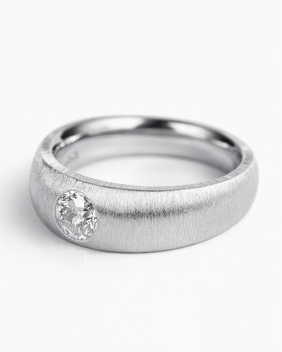 Old-cut diamond ring featuring a 0.42ct natural diamond reclaimed from vintage jewellery.