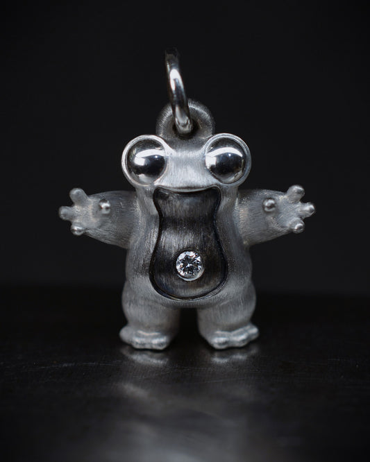 Frog type Bright Creature with a diamond and black rhodium.