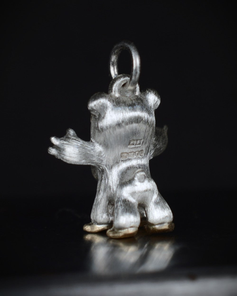 Centaur Bear Creature with a gold face & feet set with a natural old-cut diamond.