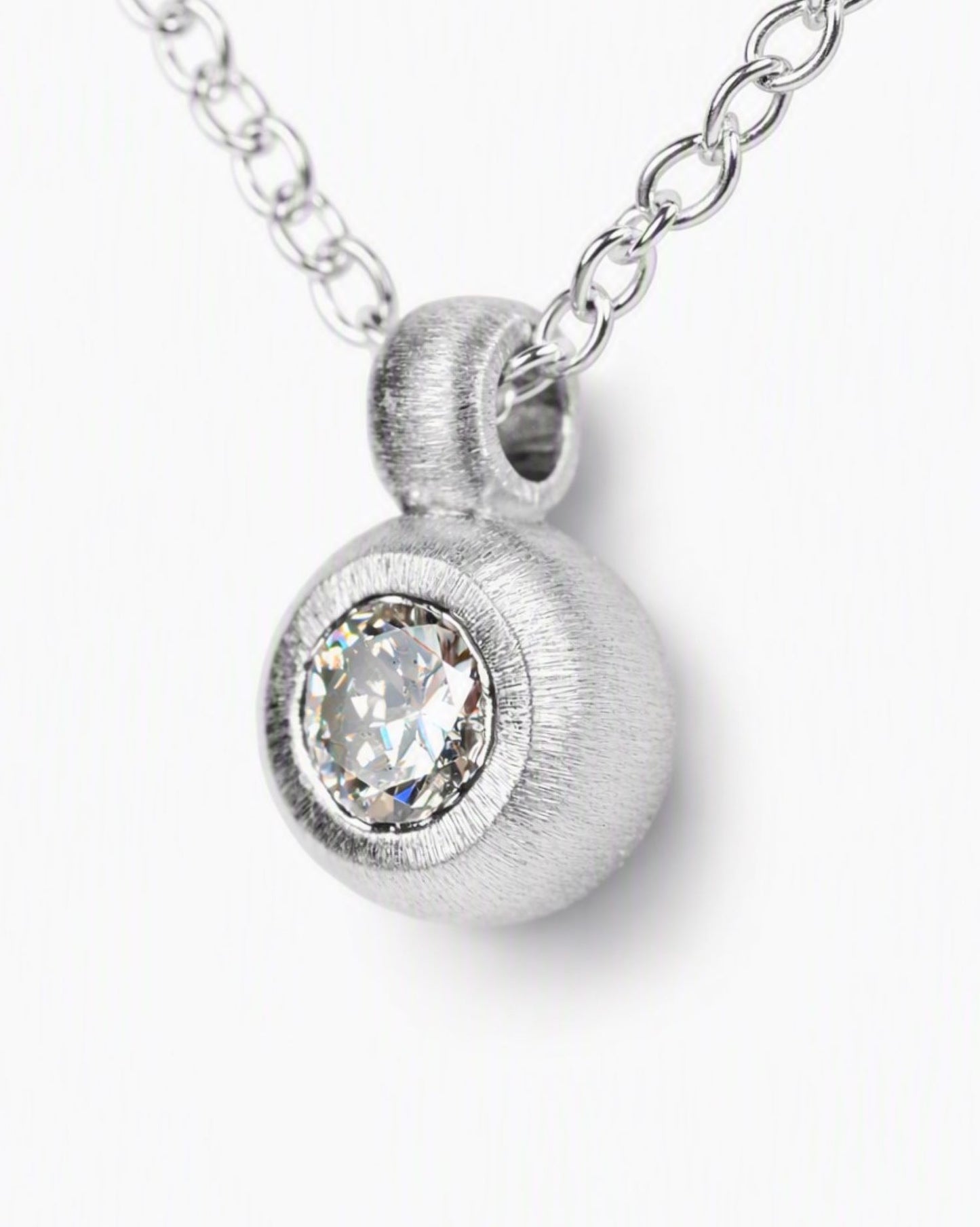 Pendant featuring a 0.26ct natural whiskey coloured diamond reclaimed from vintage jewellery.