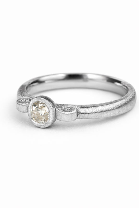 Old-cut diamond ring featuring a 0.30ct natural diamond reclaimed from vintage jewellery.