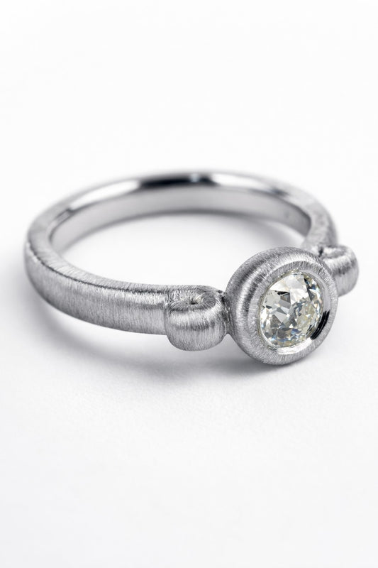 Old-cut diamond ring featuring a 0.34ct natural diamond reclaimed from vintage jewellery.