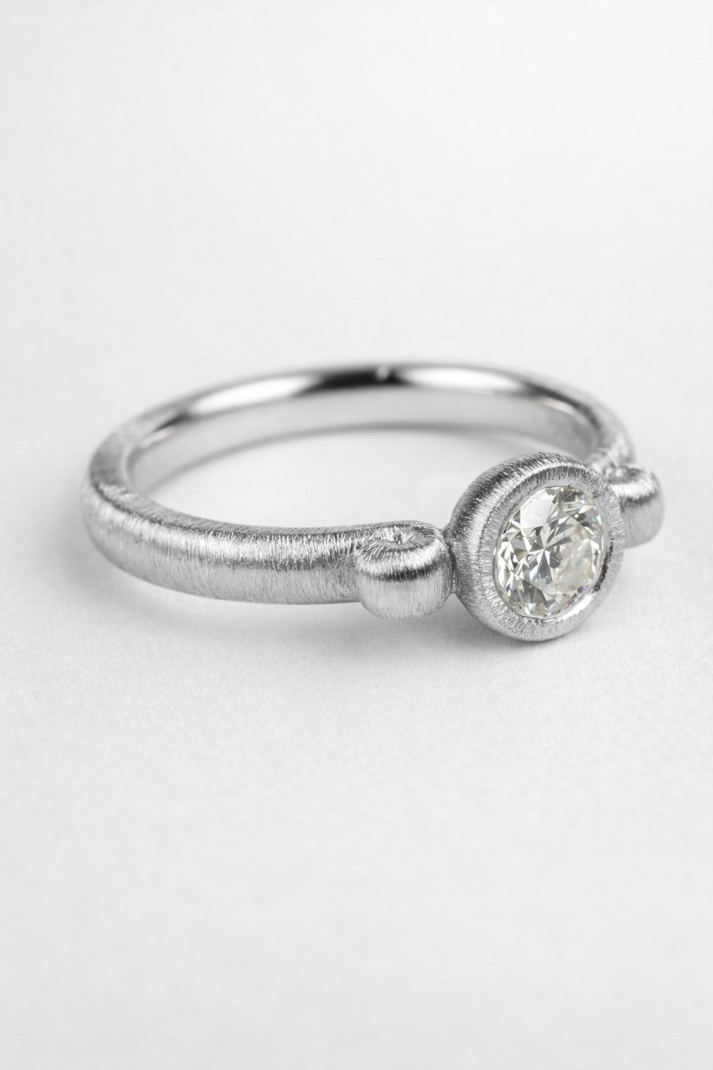 Diamond ring featuring a 0.50ct natural diamond reclaimed from vintage jewellery.