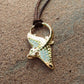 Gold Eagle Ray necklace. Double sided, solid gold pendant set with diamond eyes. Handmade to order. © Adrian Ashley