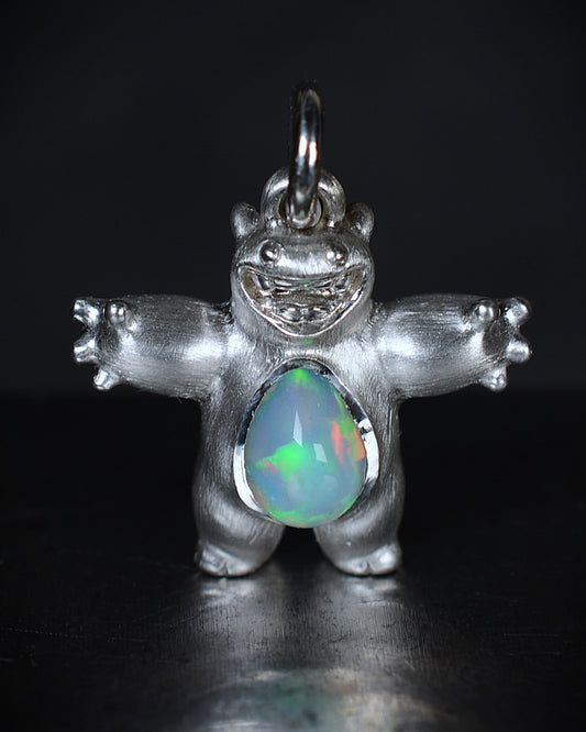Happy chubby Bright Creature Companion Being with a jelly opal belly.