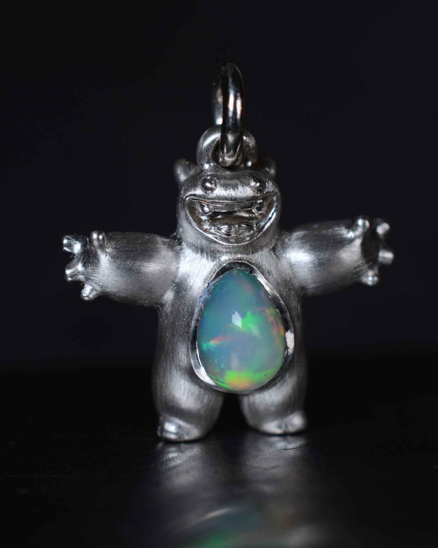 Happy chubby Bright Creature Companion Being with a jelly opal belly.