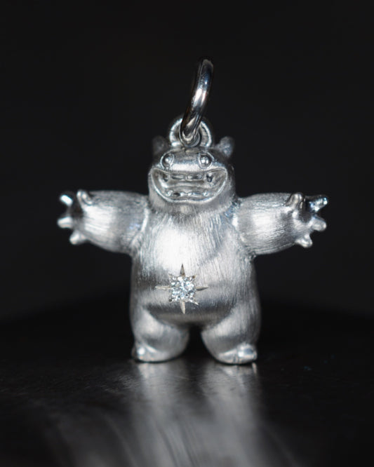 Happy chubby Bright Creature Companion Being with a star set diamond belly.