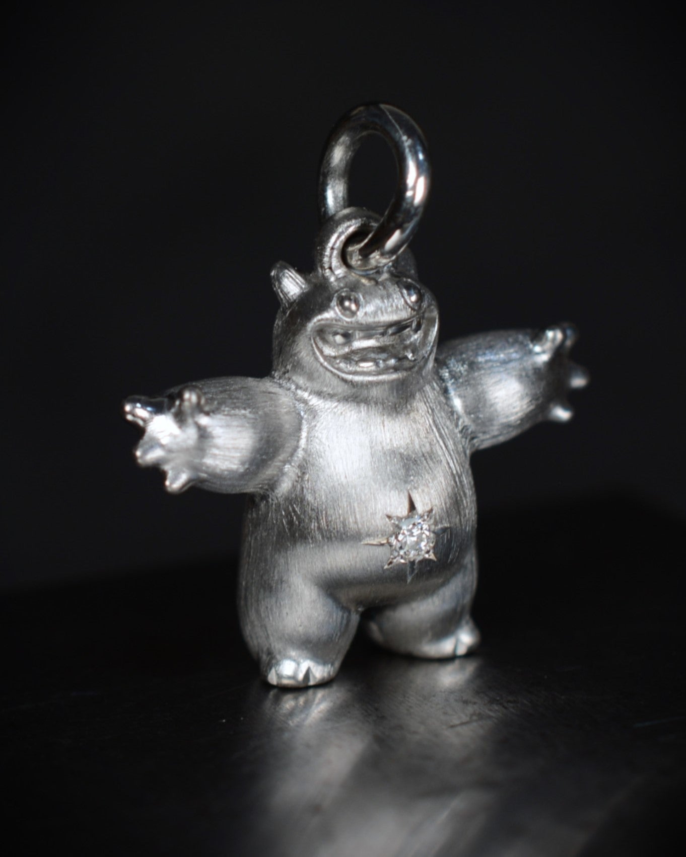 Happy chubby Bright Creature Companion Being with a star set diamond belly.