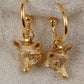 Gold plated sterling silver fox earrings *This piece is finished and ready to be shipped* © Adrian Ashley