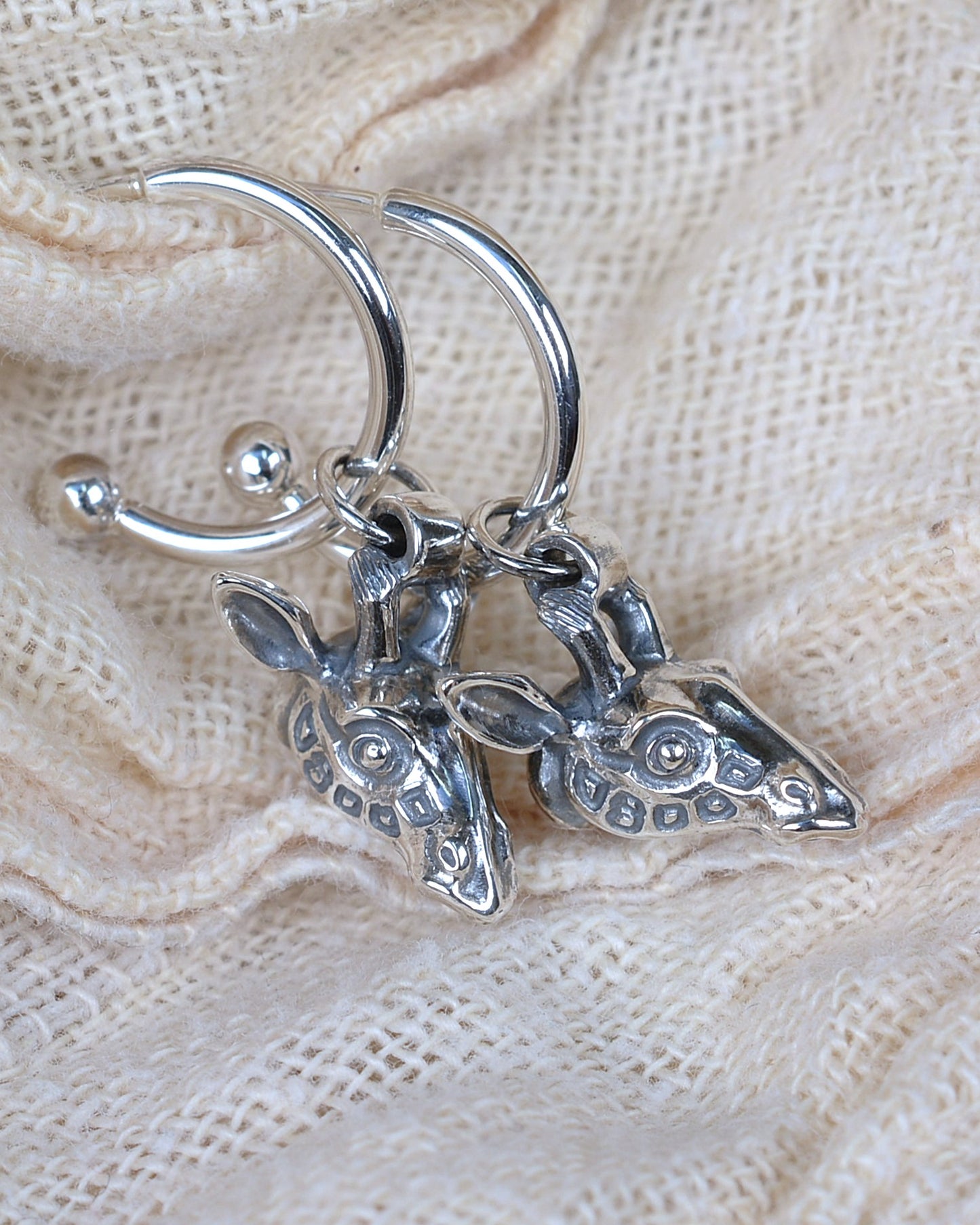 Giraffe earrings, sterling silver wildlife earrings *This piece is finished and ready to be shipped* © Adrian Ashley