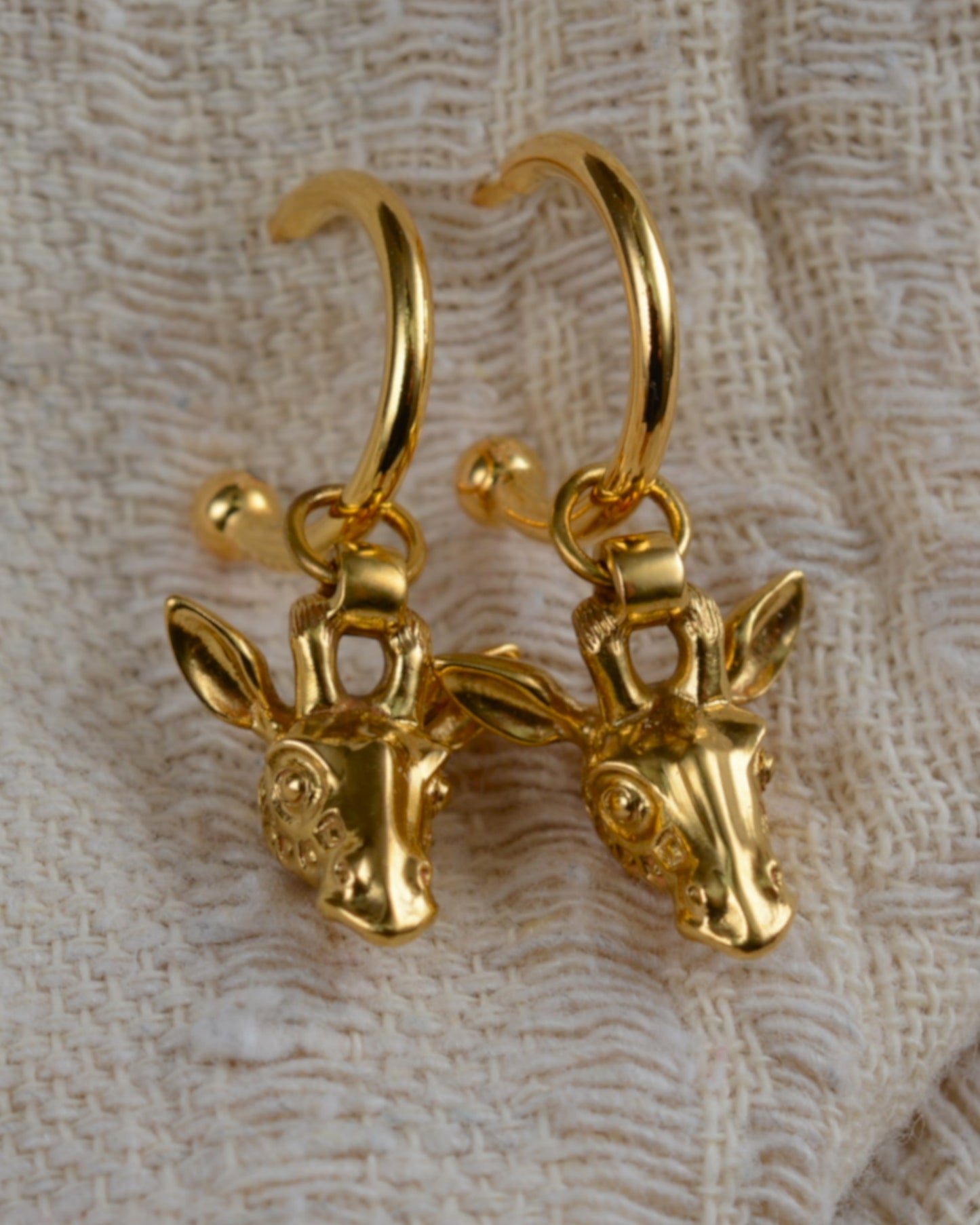 Gold plated, solid sterling silver Giraffe earrings *This piece is finished and ready to be shipped* © Adrian Ashley