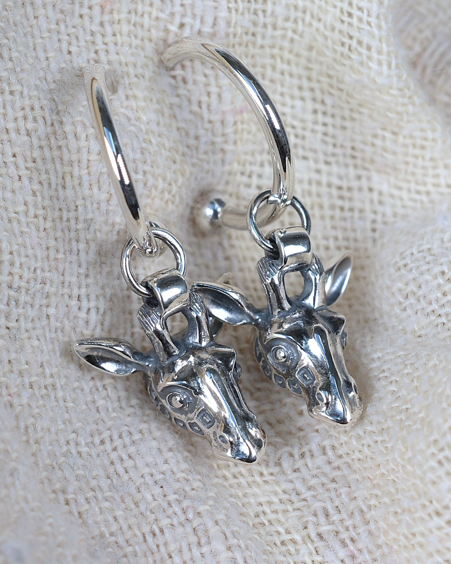 Giraffe earrings, sterling silver wildlife earrings *This piece is finished and ready to be shipped* © Adrian Ashley