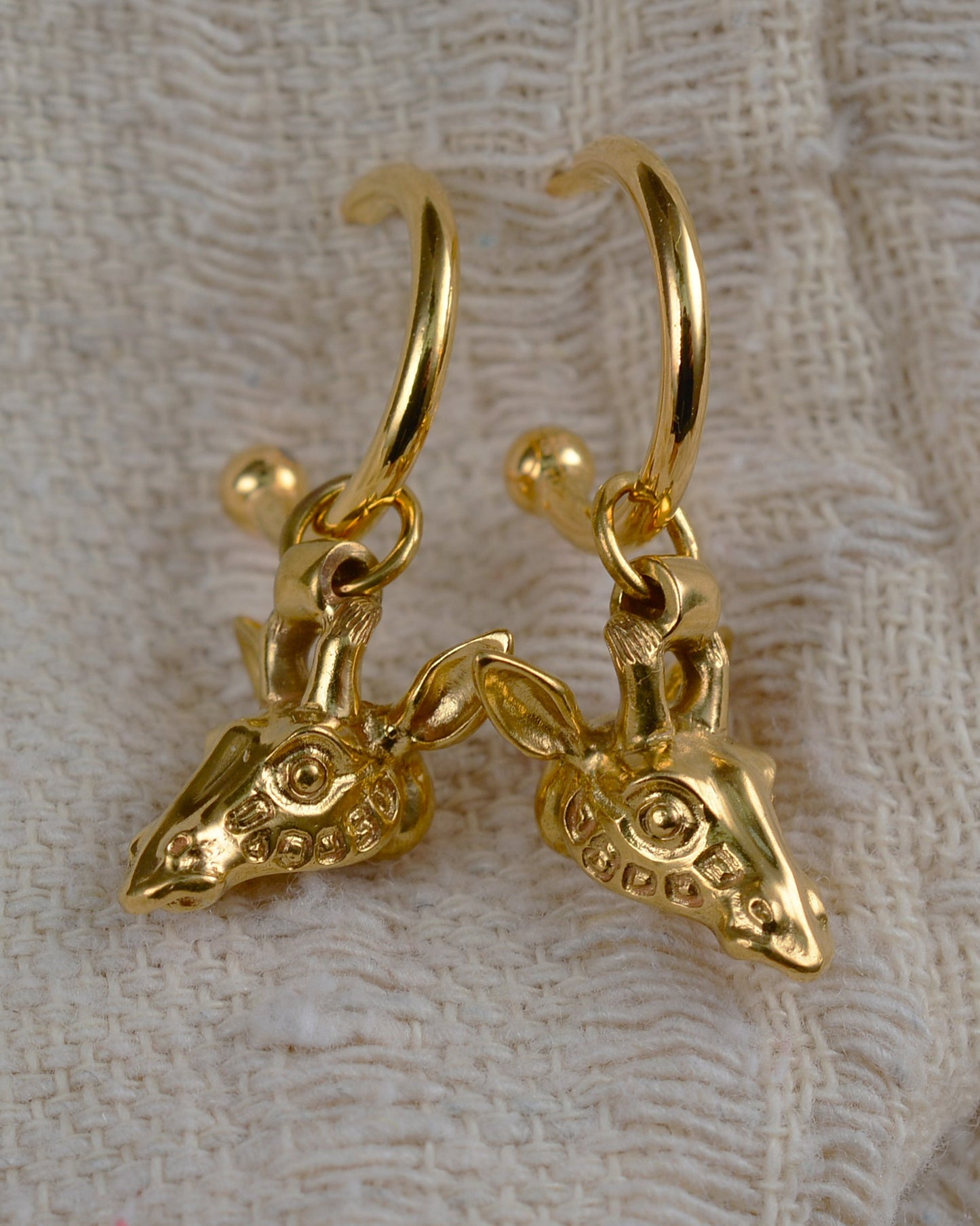 Gold plated, solid sterling silver Giraffe earrings *This piece is finished and ready to be shipped* © Adrian Ashley