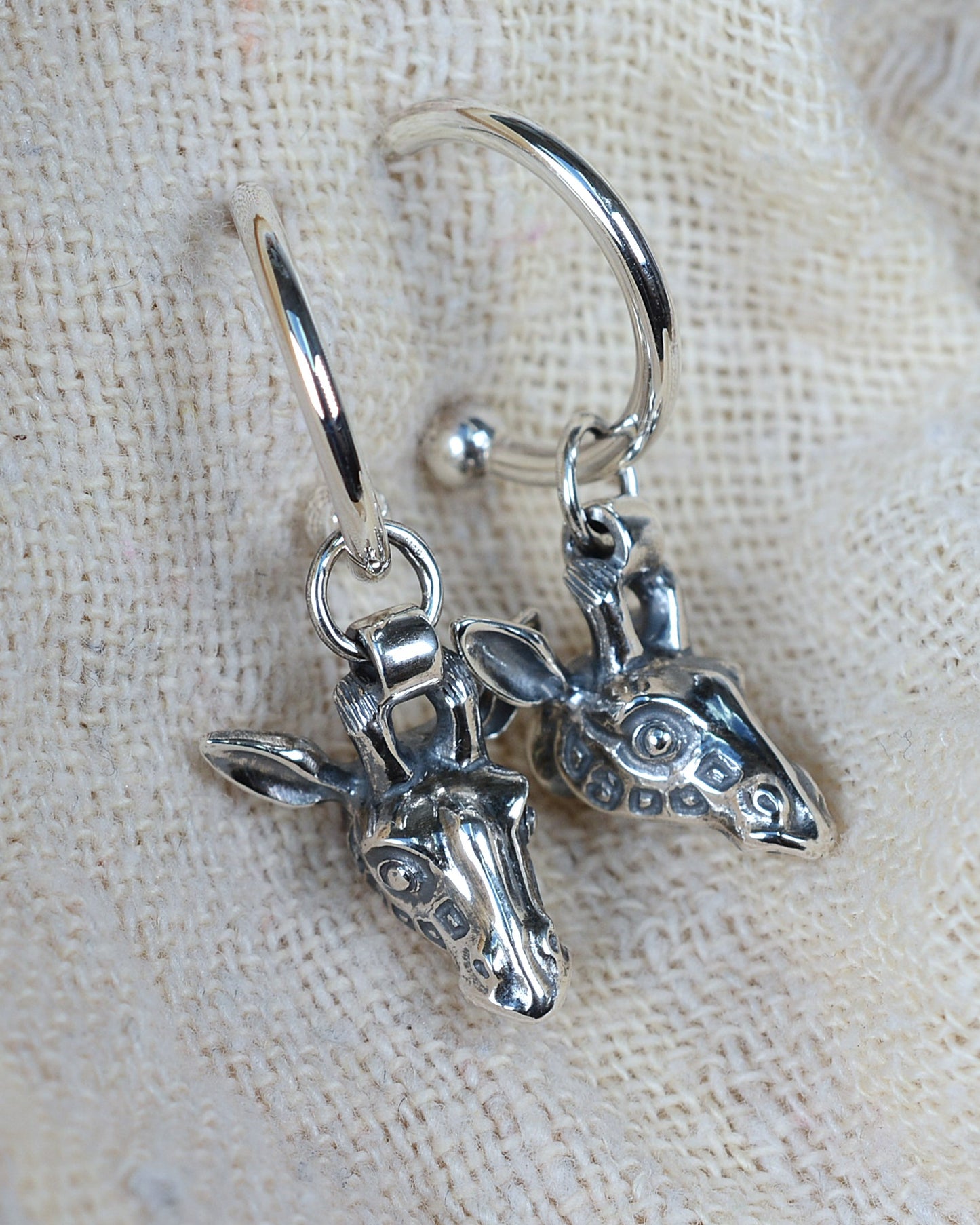 Giraffe earrings, sterling silver wildlife earrings *This piece is finished and ready to be shipped* © Adrian Ashley