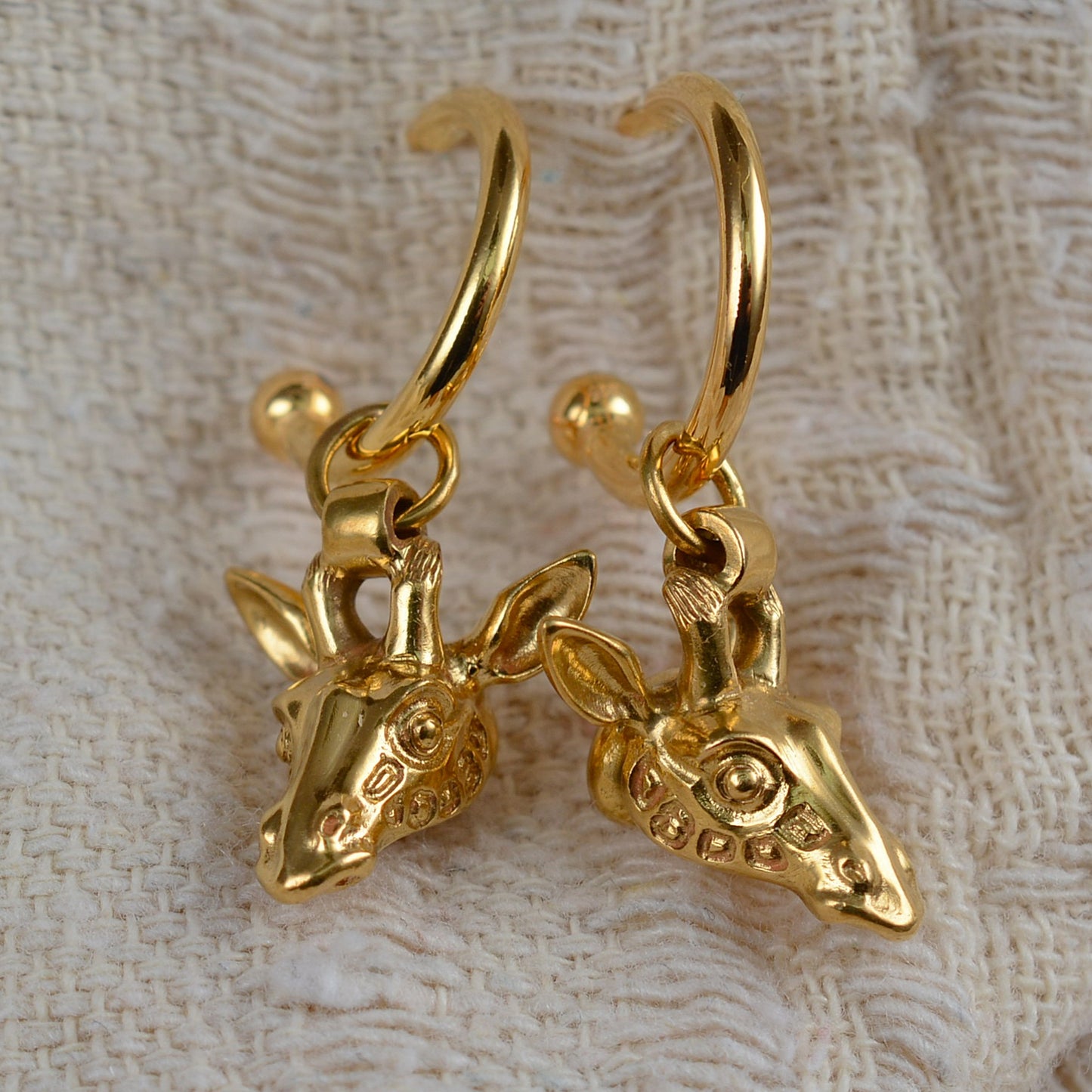 Gold plated, solid sterling silver Giraffe earrings *This piece is finished and ready to be shipped* © Adrian Ashley