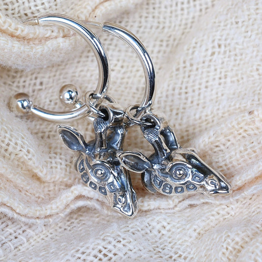 Giraffe earrings, sterling silver wildlife earrings *This piece is finished and ready to be shipped* © Adrian Ashley