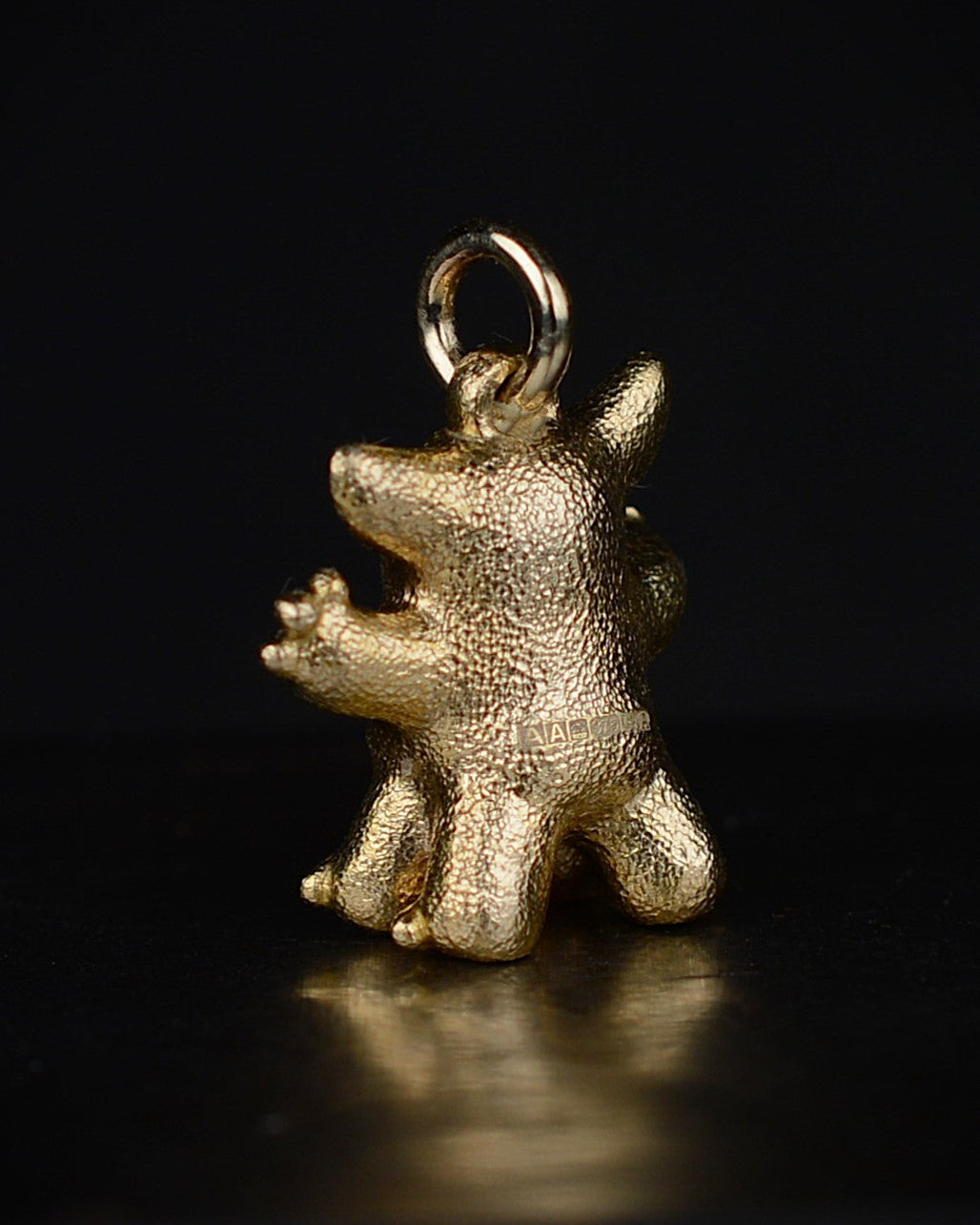 Gold Centaur, Bright Creature set with a natural diamond.