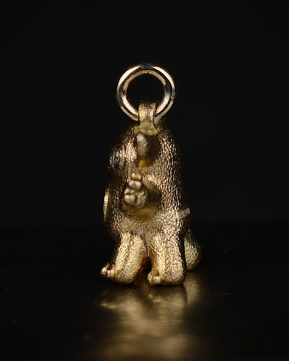 Gold Centaur, Bright Creature set with a natural diamond.
