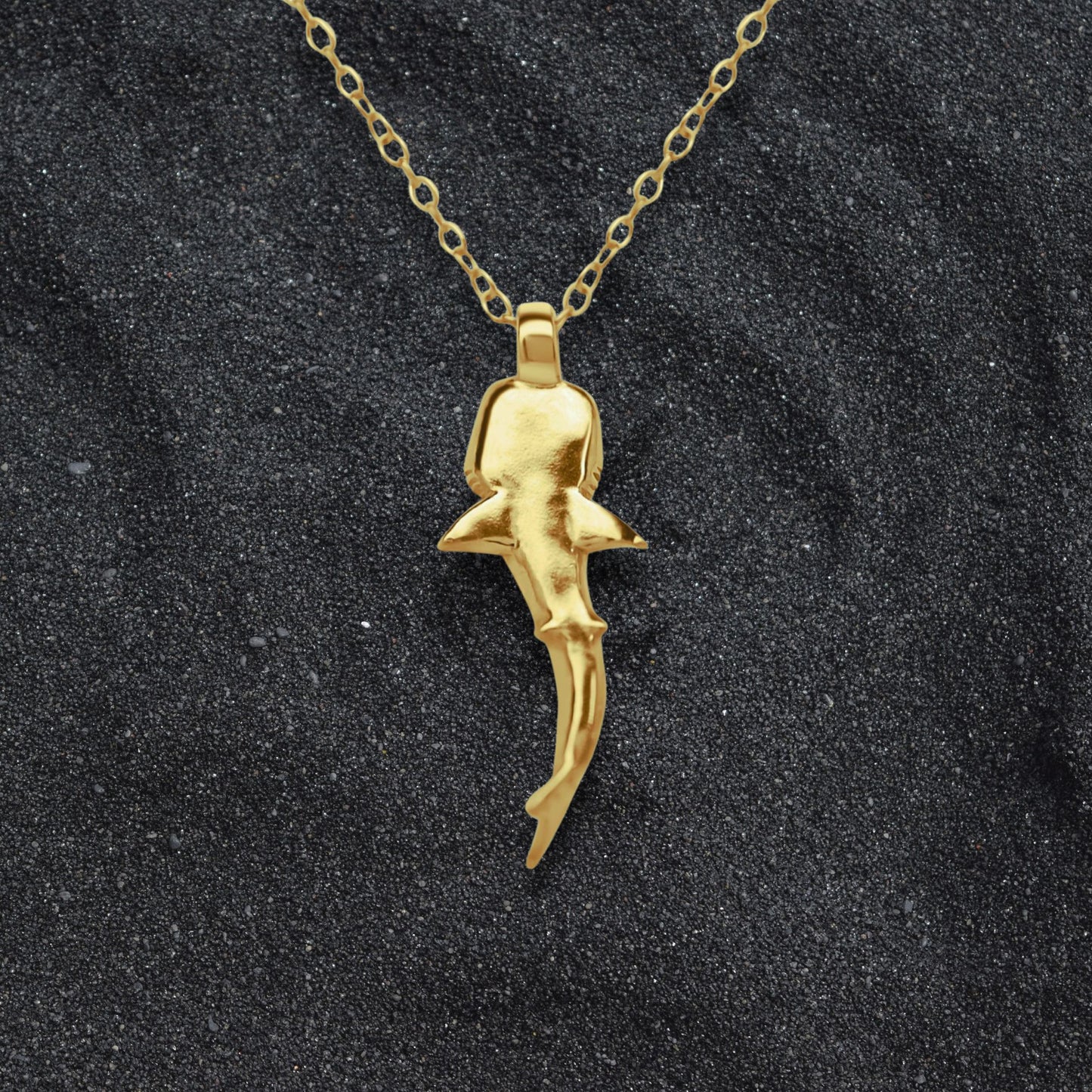 Solid gold Whale Shark charm pendant and chain. Hand made to order. © Adrian Ashley