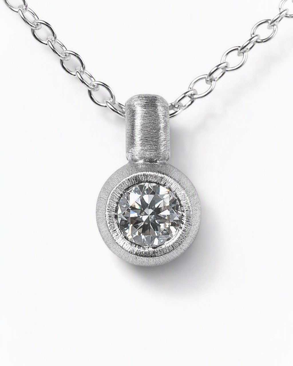 Pendant featuring a 0.42ct natural diamond reclaimed from vintage jewellery.