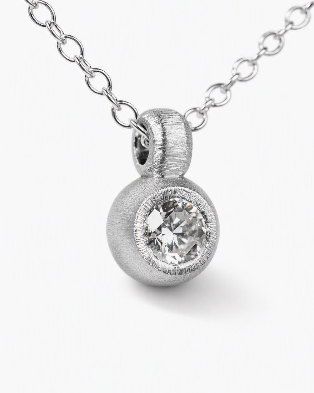 Pendant featuring a 0.42ct natural diamond reclaimed from vintage jewellery.