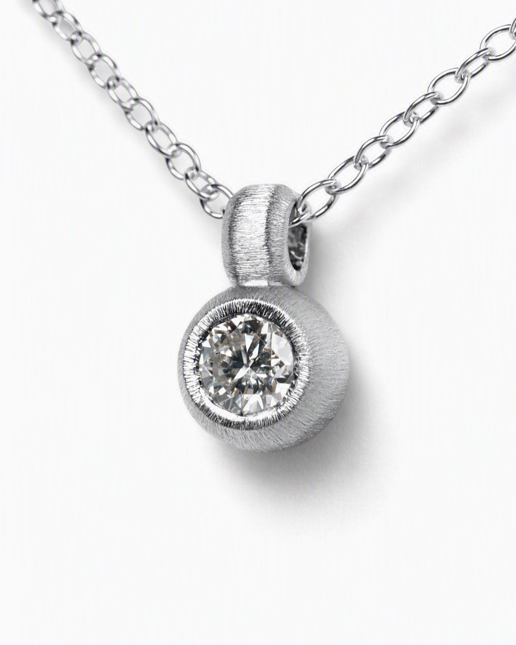 Pendant featuring a 0.42ct natural diamond reclaimed from vintage jewellery.