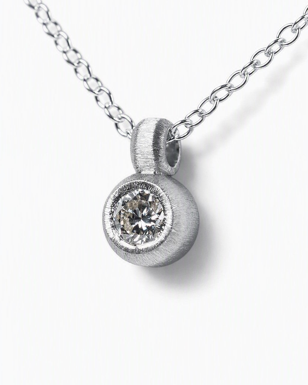 Pendant featuring a 0.42ct natural diamond reclaimed from vintage jewellery.
