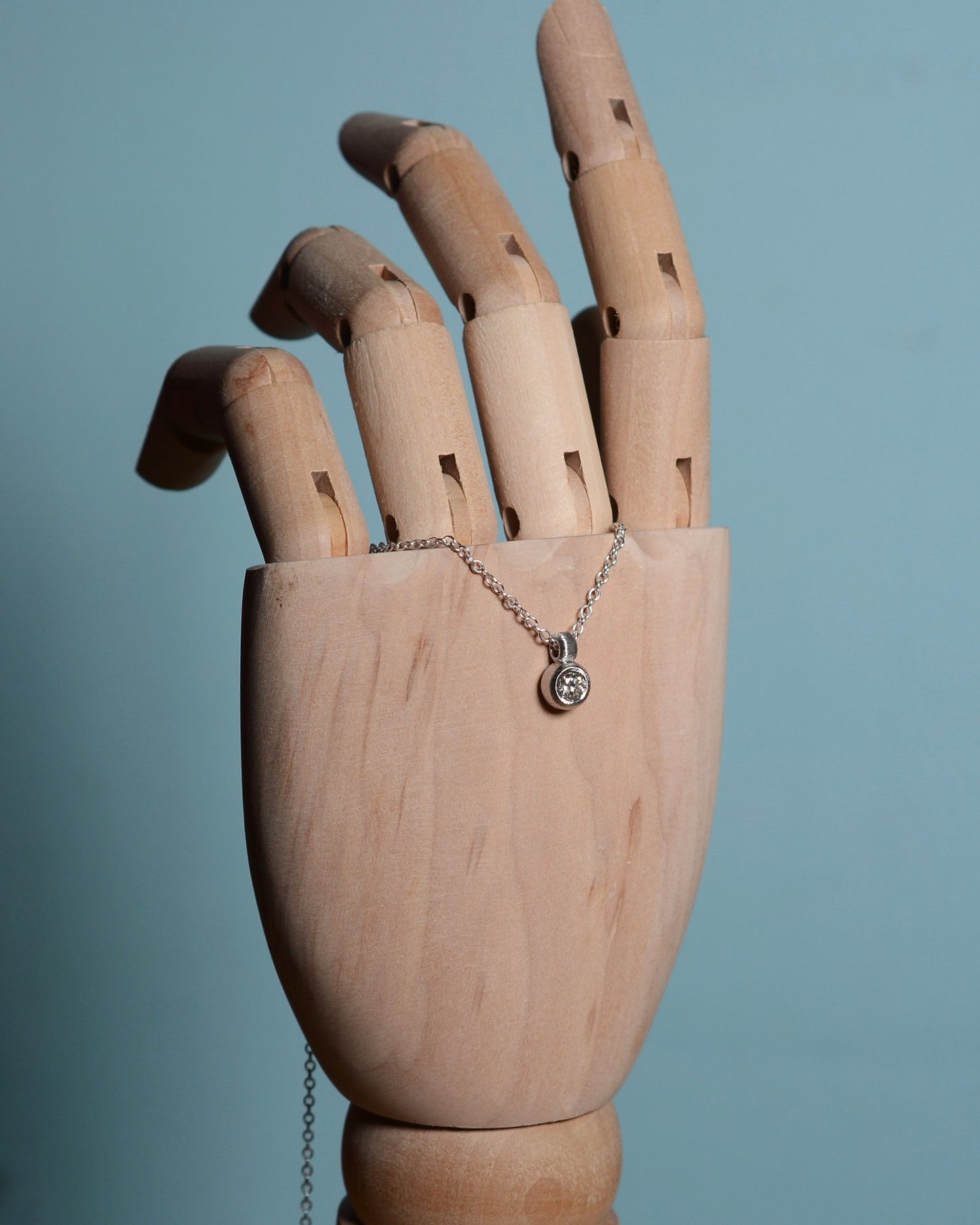 Pendant featuring a 0.42ct natural diamond reclaimed from vintage jewellery.