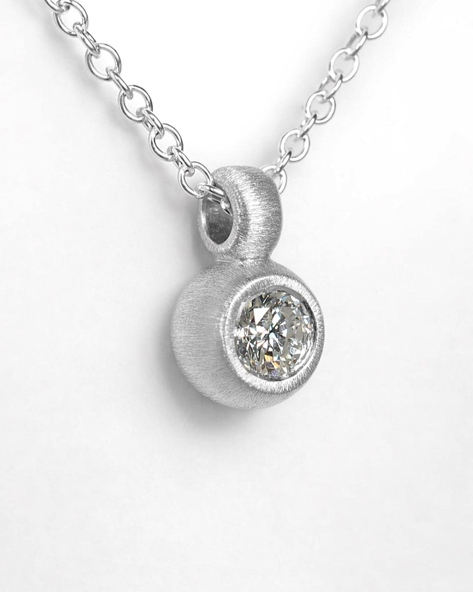 Pendant featuring a 0.33ct natural diamond reclaimed from vintage jewellery.